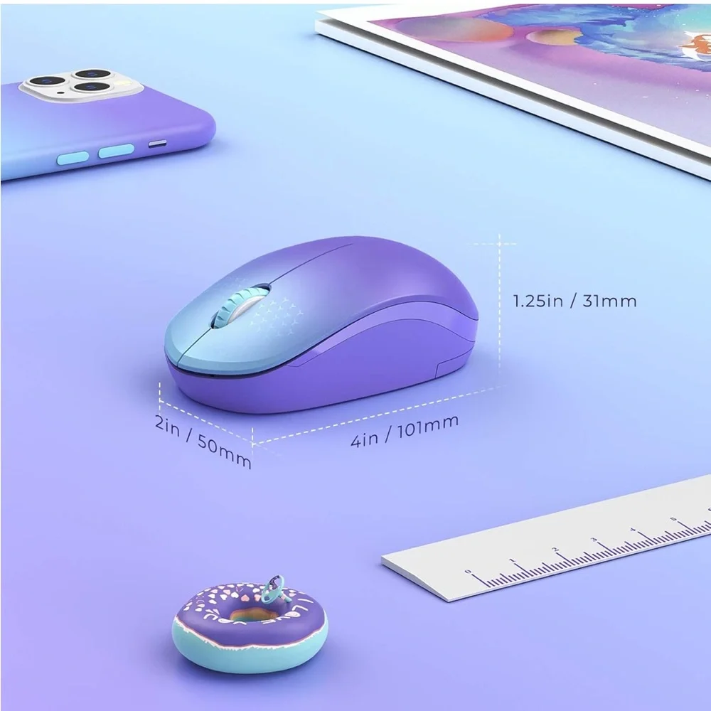 Purple and Blue Wireless Mouse